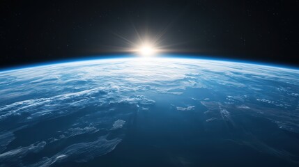 Fototapeta premium Serene sunrise over Earth from space