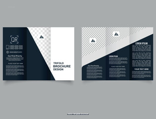 A stylish and contemporary trifold brochure design featuring vibrant colors and a clean, organized layout