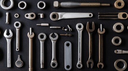 Collection of Various Hand Tools on Dark Background