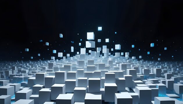 Fototapeta abstract background with white cubes