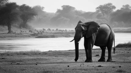 Tableau sur plexiglas Le salon Elephant at South Luangwa NP, Zambia's wildlife sanctuary.  © Togrul