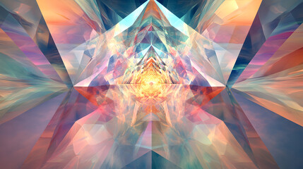 Futuristic Holo Abstract 3D Shapes with Light and Color Dynamics Creating a Captivating Environment