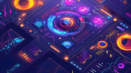 Obraz premium Capability Mapping Blueprint: A schematic map of organizational technological capabilities, showing current strengths and areas where gaps exist. 