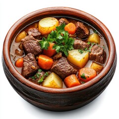 A hearty Korean stew served in a traditional black pot, featuring tofu vegetables