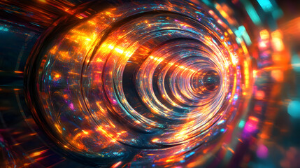 Obraz premium Futuristic Holographic Abstract 3D Shapes with Vibrant Light and Color Effects for Modern Designs