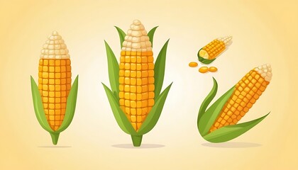 corn cobs isolated on white