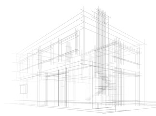 house building architectural 3d illustration