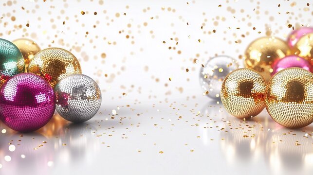 Colorful and golden spheres. Decoration element for design - Powered by Adobe