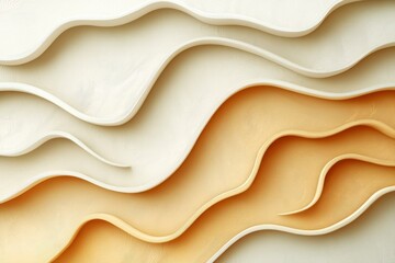 Obraz premium Abstract Beige and Gold Wavy Pattern with Contour Lines