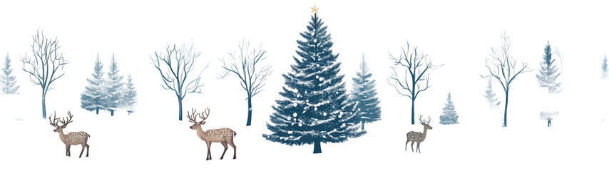 Obraz premium Snowy Christmas tree Christmas tree festival