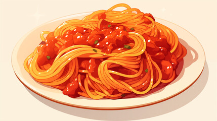 Hand drawn cartoon pasta illustration
