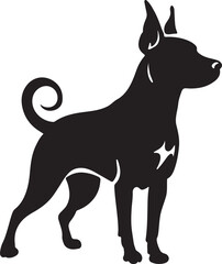  Dog silhouette vector isolated on a white background.