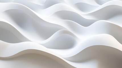 Obraz premium Sculptural white waves create a dynamic visual texture in an artistic display, showcasing fluidity and movement in a minimalist design