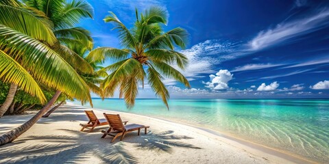 Naklejka premium Luxury vacation at crystal clear waters and pristine beaches