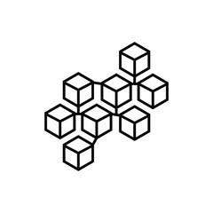 Blockchain icon logo design template isolated illustration