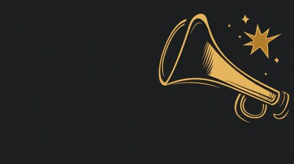 Gleaming Golden Trumpet Under Twinkling Stars