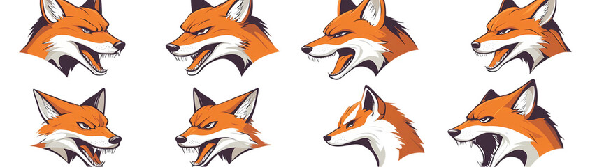Obraz premium Collection of cute watercolor foxes