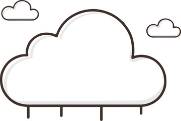 Cloud vector art design outline.