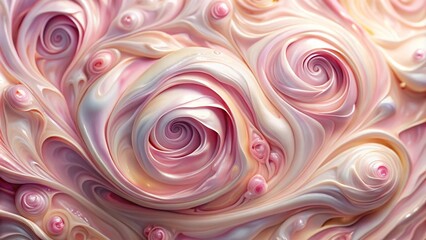 Fototapeta premium Macro Abstract fluid art background light pink and pearl colors Liquid marble Acrylic painting with rose shiny gradient