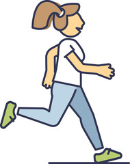 Illustration of a woman running, symbolizing fitness and energy.