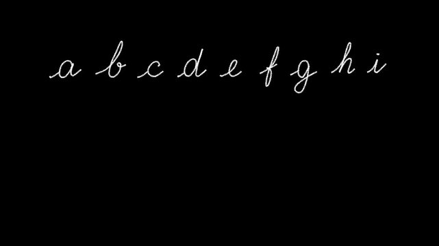 Animated video of  hand writing alphabet. Learning letters. Motion design. Motion graphics. 4k video Learning abc ,English alphabet