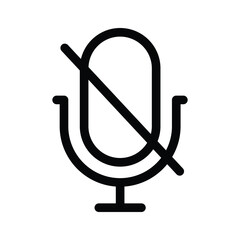 Microphone symbol with a line through it, indicating silence
