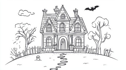 Obraz premium Haunted House on a Spooky Night