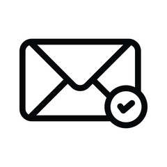 An email symbol with a check mark indicating verified or approved communication