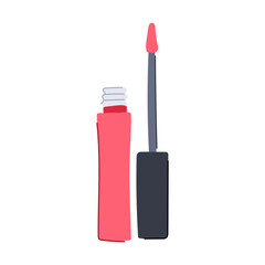Obraz premium hydrating lip gloss cartoon. vegan cruelty, free long, lasting non hydrating lip gloss sign. isolated symbol vector illustration