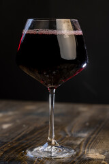 glass transparent glass with red juice