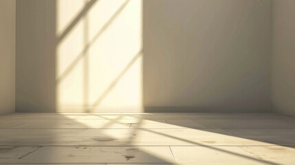 empty room with light rays from the window 