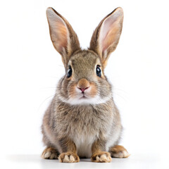 Fototapeta premium rabbit isolated on white background. rabbit, animal, bunny, isolated, mammal, white, pet, fur, pets, fluffy, easter, hare, brown, cute, animals, small, domestic, baby, rabbits, furry, rodent, studio, 