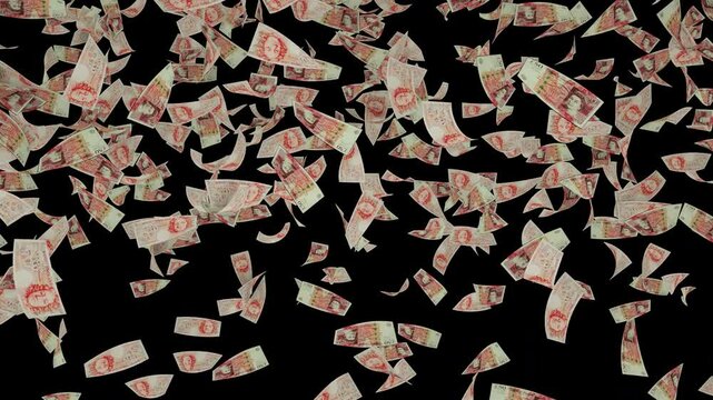 Pounds falling against an alpha channel