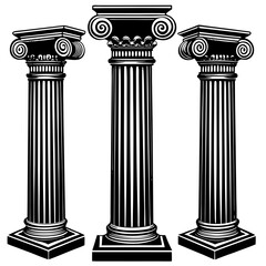 decorative pillars vector illustration on a white background


