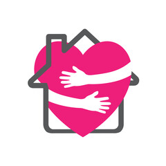 I Love my House logo template vector illustration.