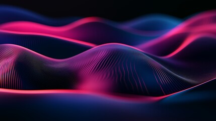 Colorful abstract waves of light undulating gracefully against a dark backdrop at night, creating a mesmerizing visual display