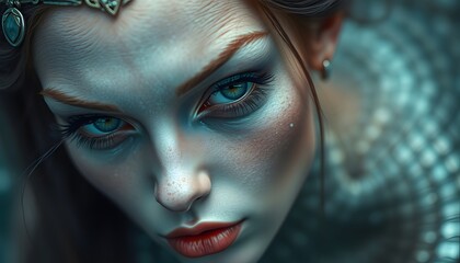 Mystical Allure: A Close-Up of an Enchanting Mermaid