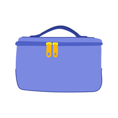 zipper makeup bag cartoon. pouch storage, durable chic, versatile essential zipper makeup bag sign. isolated symbol vector illustration