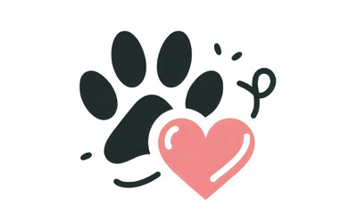Paw Print and Heart