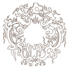 dragon chinesse ornament vector design