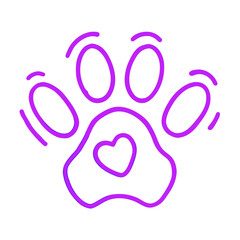 Paw Print Icon for Animal Awareness and Pet-Themed Designs