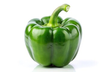 Macro photo of green pepper isolated on white background