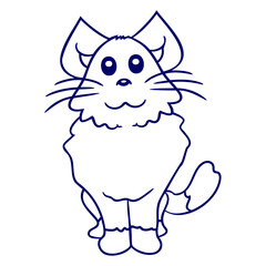 Home Cat Looks Adorable Happy Sweet Little Smile Face Kitten Pet Design Funny Cool Cartoon Cute Cats Lovers Comic Fun Love Kittens Adorable Feline Like Playful Kitties Fur Baby Illustration Paw Owners