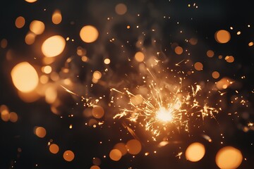 Obraz premium Nighttime Celebration with Burning Sparklers Brightening Up the Darkness
