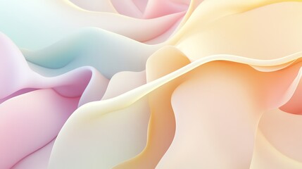 Abstract 3D rendering of flowing, colorful,  organic shapes.