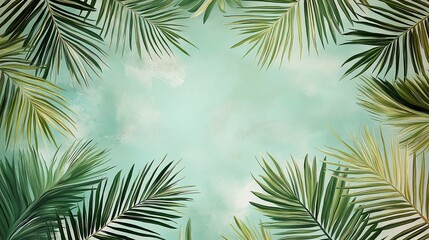 Tropical Palm Leaves Background