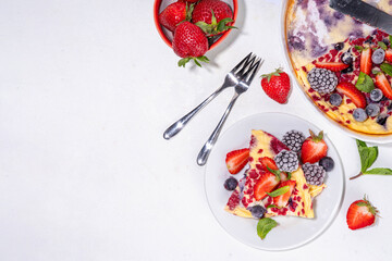 Baked yogurt healthy sweet morning dessert