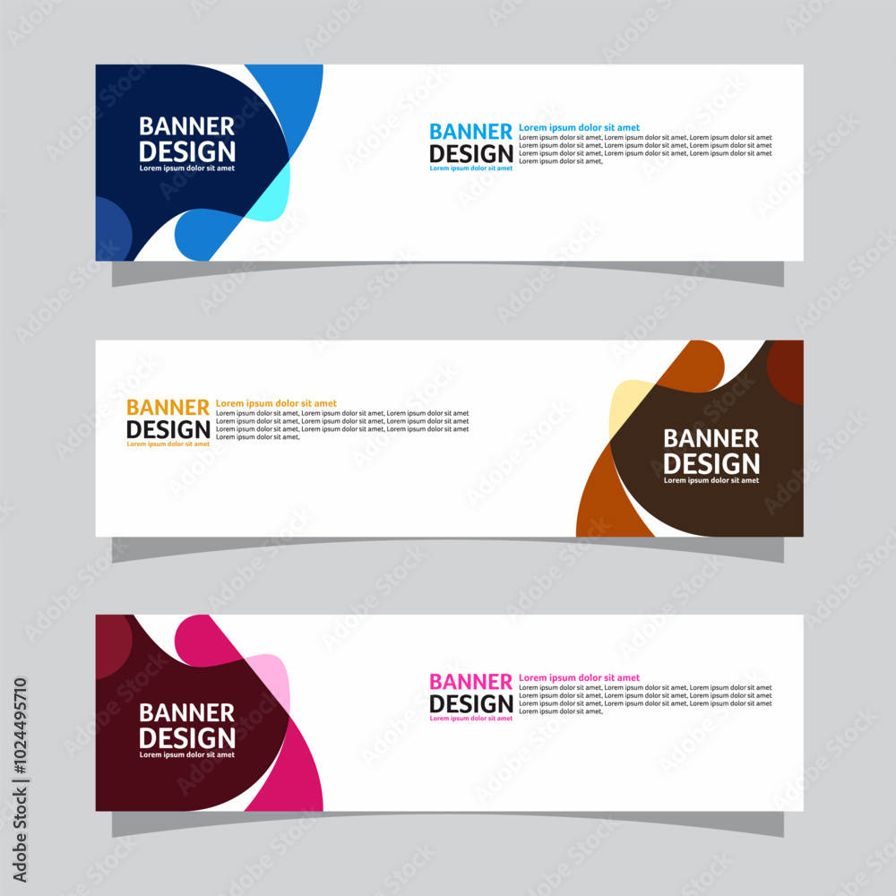 Canvas Prints vector set of landscape banner background design concept. colorful background business layout templa