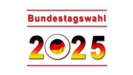 Bundestagswahl 2025 in germany - graphic for election voting - 3D Illustration