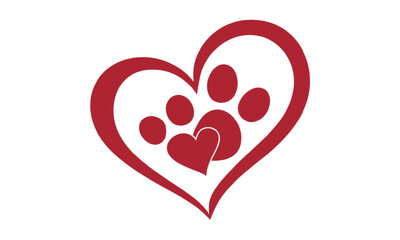 Paw Print and Heart